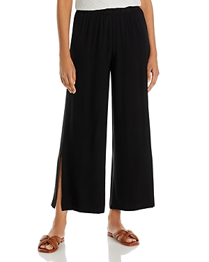 Shop Eileen Fisher Silk Wide Leg Pants In Black