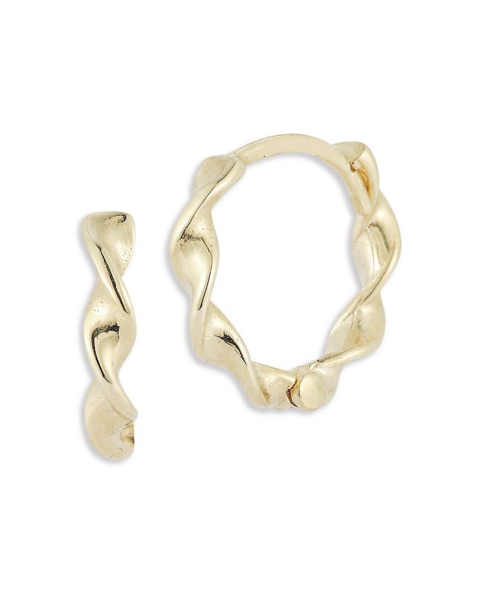 Bloomingdale's - Polished Twist Huggie Hoop Earrings in 14K Yellow Gold - 100% Exclusive