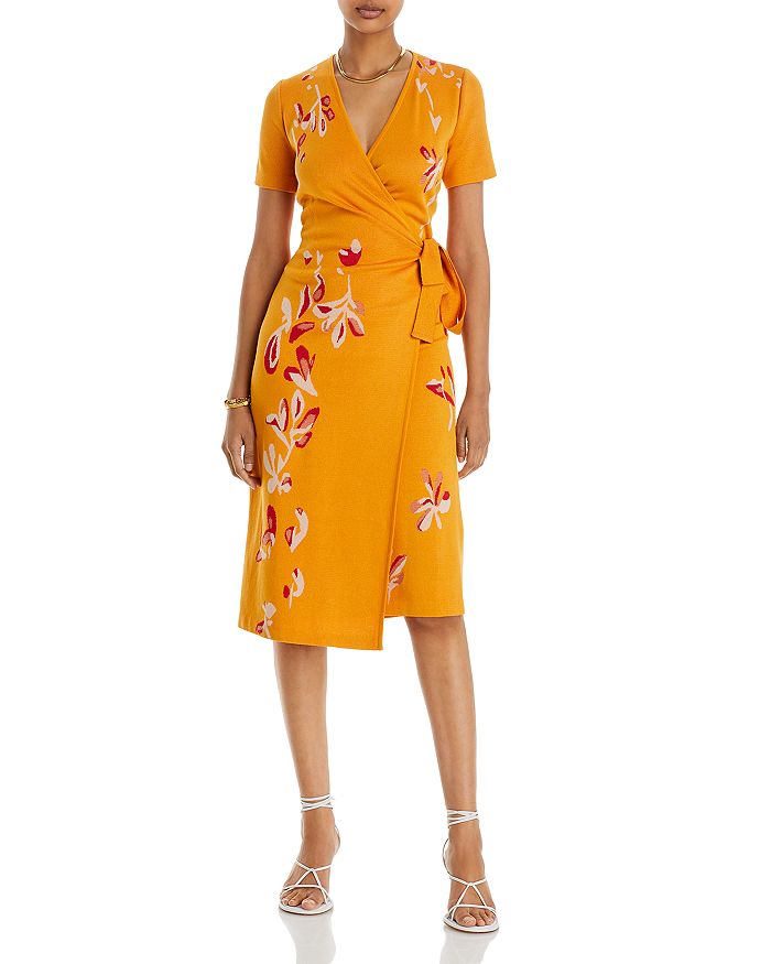 Misook Floral Wrap Knit Dress Bloomingdale's