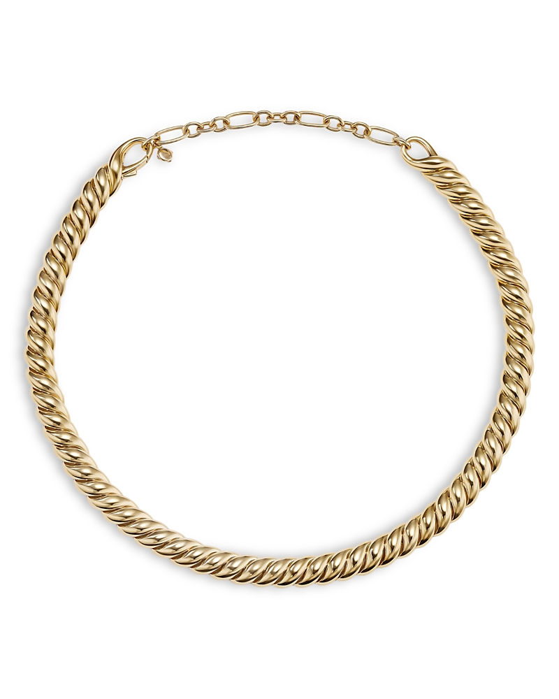 David Yurman 18K Yellow Gold Sculpted Cable Collar Necklace, 14.5