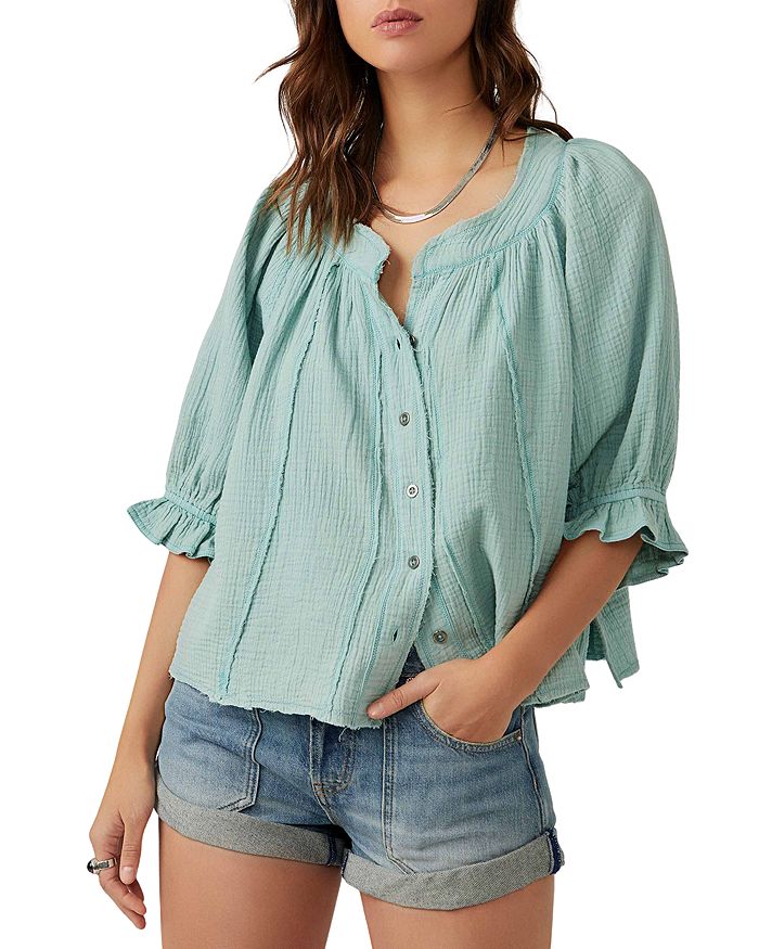 Free People Lucy Solid Cotton Swing Top