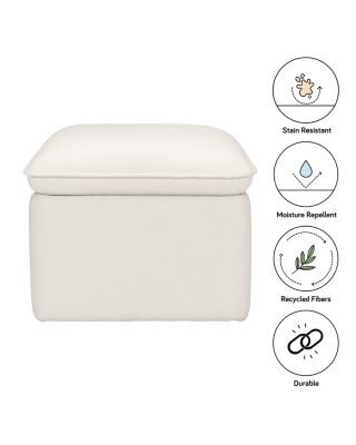 Cali Storage Ottoman in Eco Performance Fabric with USB port | Water Repellent & Stain Resistant