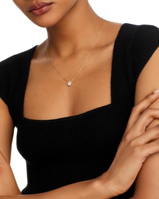 Diamond Flower Cluster Pendant Necklace in 14K Yellow Gold, 0.50 tcw   