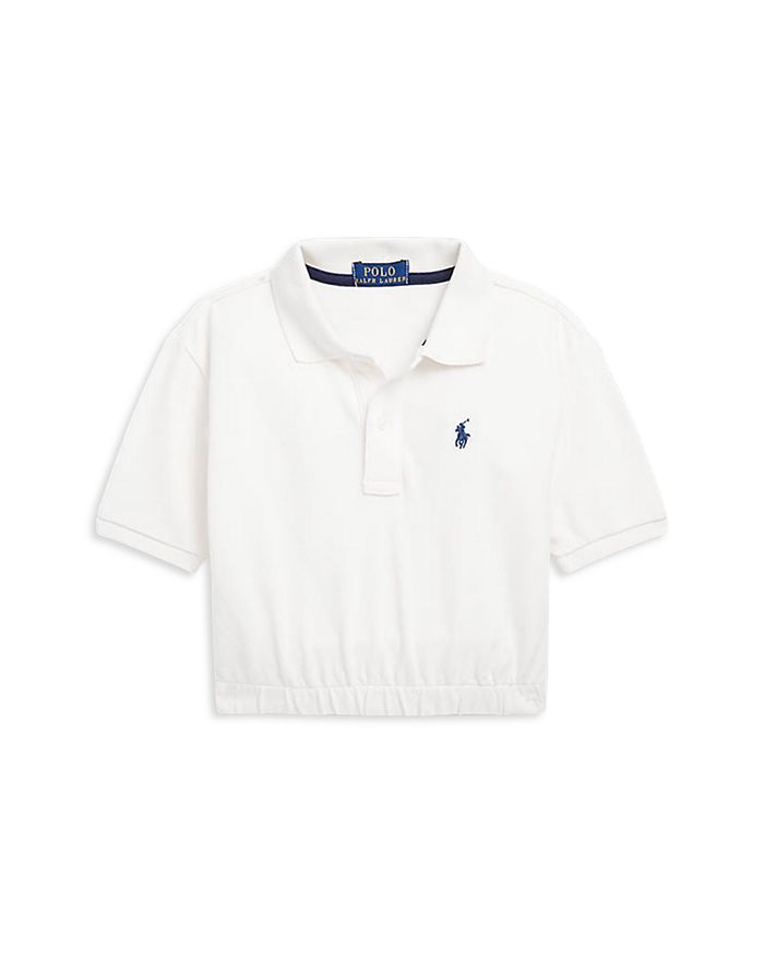 Ralph Lauren Girls' Cotton Stretch Mesh Boxy Polo Shirt - Little Kid ...