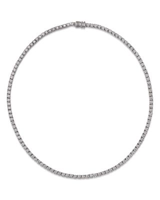 Diamond Tennis Necklace in 14K White Gold, 5.0 tcw