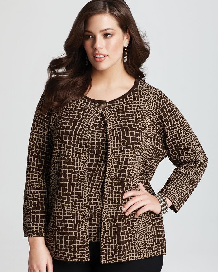 Bloomie's Jones New York Collection Plus Size One Button Cardigan