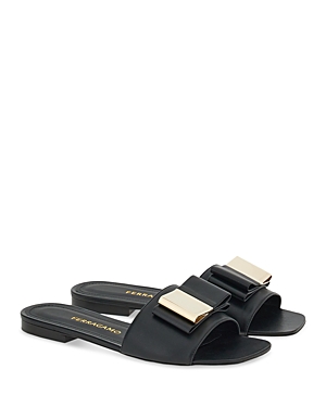 Ferragamo Women's Lyana Leather Slide Sandals