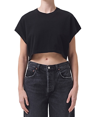 Agolde Aiden Organic Cotton Tee In Black
