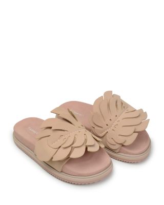 Farm Rio Monstera popular Leaf Sandal Platform Slides Pink Adjustable Tropical Vacation