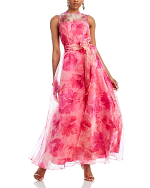 Shop Eliza J Sleeveless Tie Waist Dress In Fuchsia