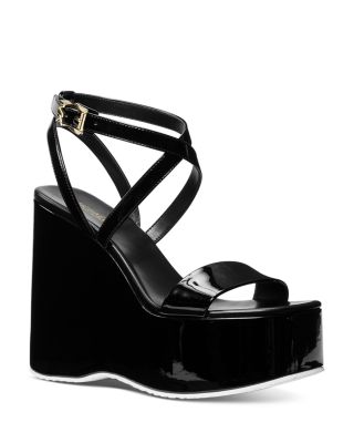 Michael kors black wedge sandals online