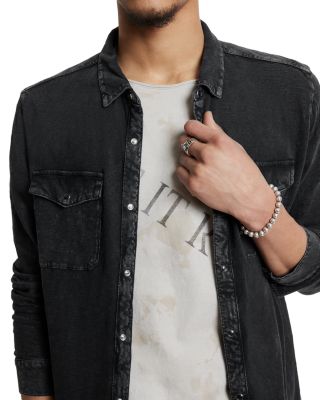 Arvon Cotton Textured Knit Button Down Western Shirt 