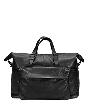 Shop Frye Wyatt Leather Weekender Bag In Black