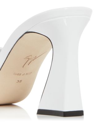 Women's Square Toe High Heel Slide Sandals