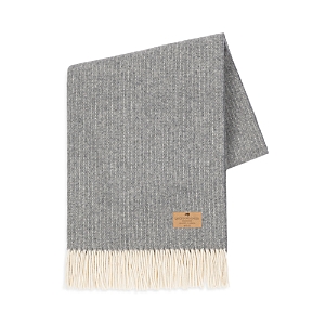 Shop Lands Downunder Pinstripe Lambswool Cashmere Throw In Slate Blue