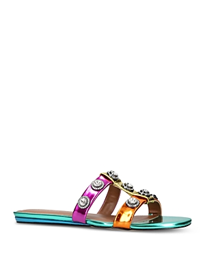 Kurt Geiger Leather Embellished Octavia Sandals In Open Misc