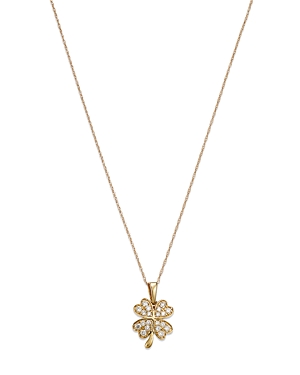 Bloomingdale's Diamond Four Leaf Clover Pendant Necklace in 14K Yellow Gold, 0.40 ct. t.w. - 100% Ex