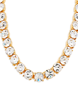 Shop Kenneth Jay Lane 22k Gold Plated Swarovski Crystal Toggle Necklace In Silver/gold