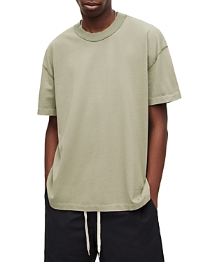Allsaints Isac Oversized Fit Short Sleeve Crew Tee In Leaf Green