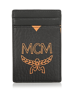 Shop Mcm Aren Maxi Mn Vi Mone Leather Card Case In Black