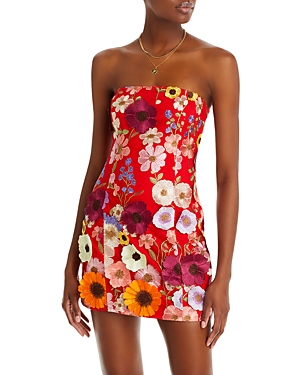 ENDLESS ROSE STRAPLESS EMBROIDERED MINI DRESS