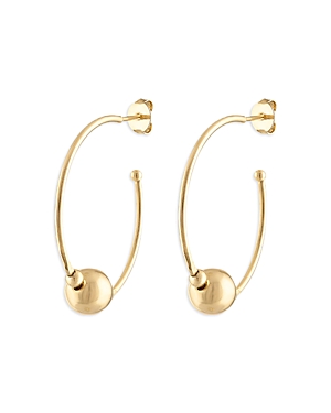Alexa Leigh Polished Ball Medium Hoop Earrings In Gold
