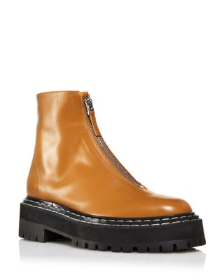 Proenza Schouler Women s Zip Contrast Stitch Lug Sole Boots In