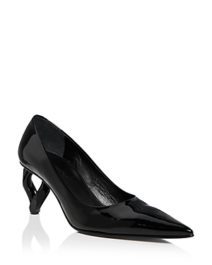 Shop Jw Anderson Women's Pointed Toe Slip On Chain Heel Pumps In Black