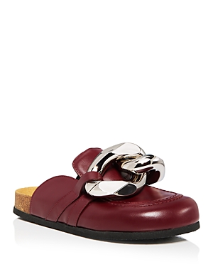 Jw Anderson Chain Leather Mules In Brown