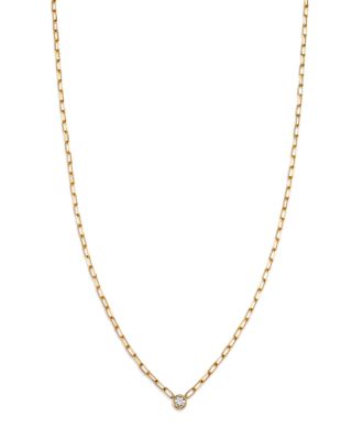 Bloomingdale's Fine Collection - Diamond Solitaire Paperclip Necklace in 14K Yellow Gold, 0.15 ct. t.w. - Exclusive