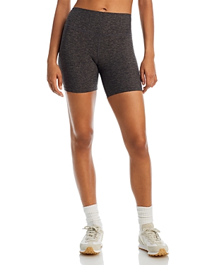 Splits59 Airweight High Waisted Bike Shorts In Heather Grey