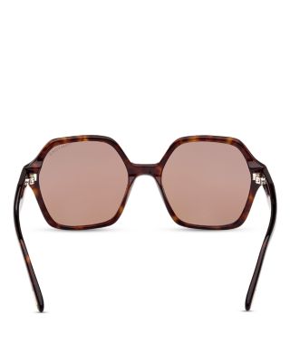 TOM FORD Romy 56mm Geometric Sunglasses In Shiny Blonde Havana & Rose Gradient Tom Ford Romy Smoke Geometric Ladies Sunglasses FT1032 01A  main image 4