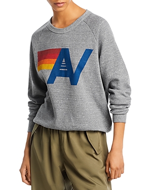 Aviator Nation Logo Sweatshirt In Heather Grey