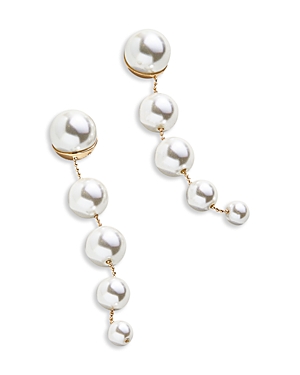 Baublebar Sheri Imitation Pearl Climber Earrings in Gold Tone