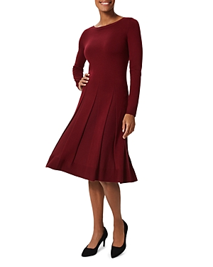 Hobbs London Calla Fit & Flare Dress In Wine Red