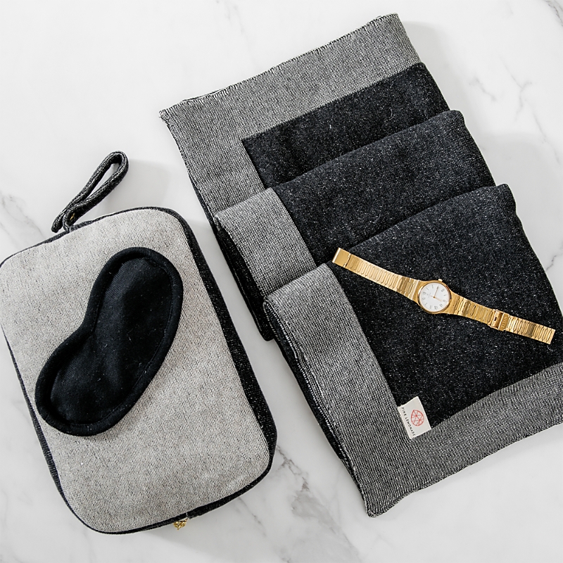 Pink Lemonade Reversible Solid Travel Set In Black