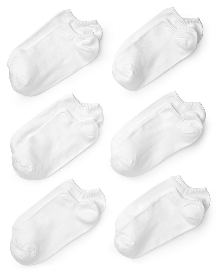Hue Microfiber Liner Socks, Set Of 6 In White