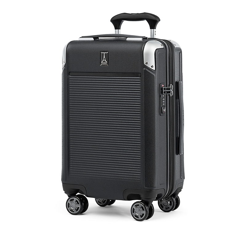 Travelpro Platinum Elite Compact Carry On Expandable Hardside Spinner Suitcase In Shadow Black