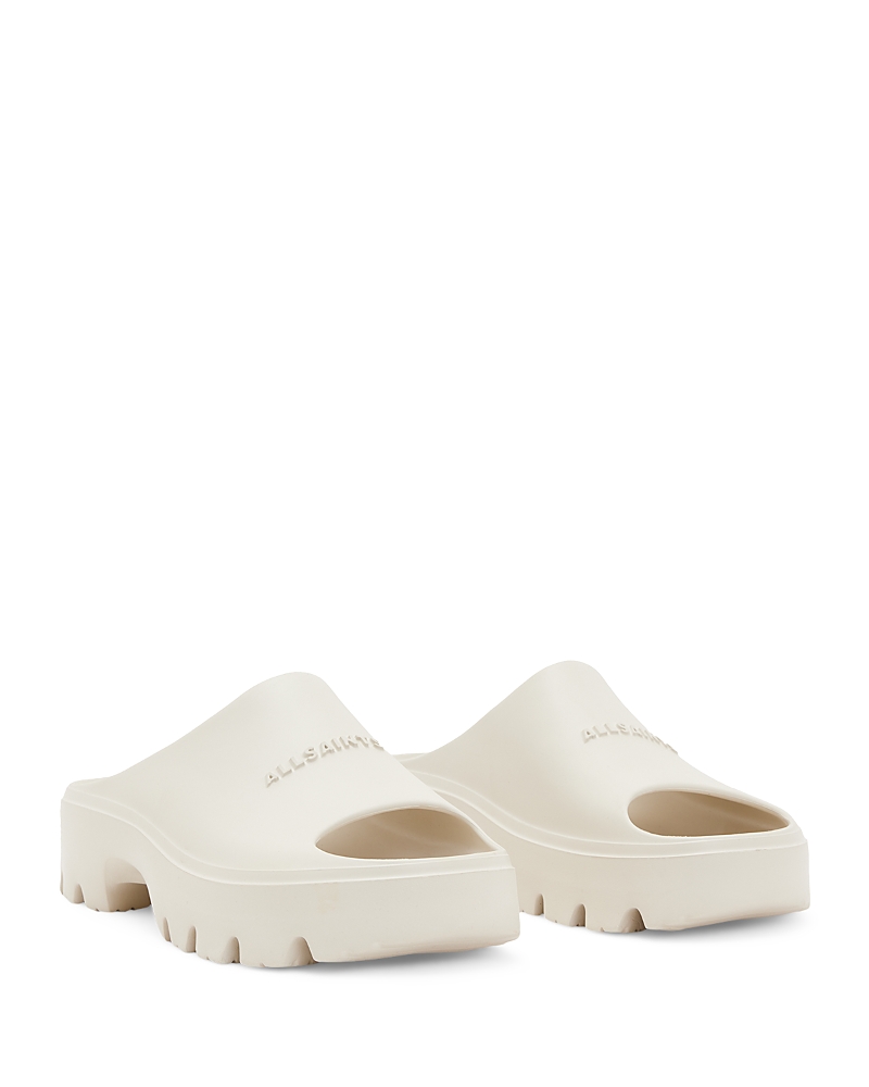 Allsaints Eclipse Rubber Platform Sandals In Chalk White