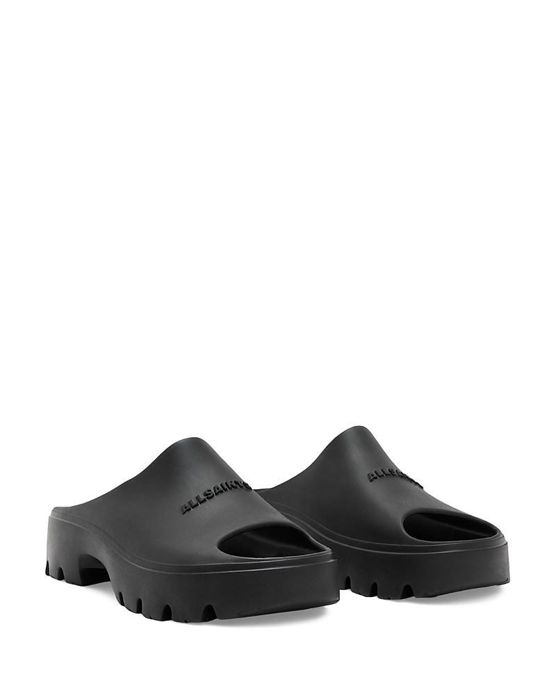 Allsaints Eclipse Flatform Slide Sandal In Black