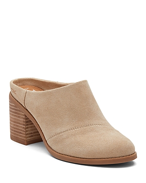 Toms Women's Evelyn Block Heel Slip On Mules