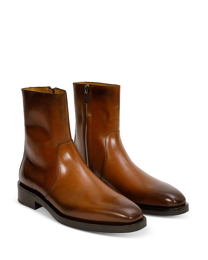 Ferragamo Men's Gerald Leather Zip Ankle Boots
