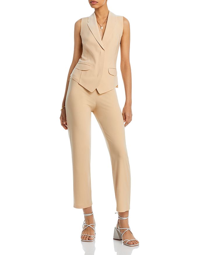 Norma Kamali Notch Lapel Vest & Pencil Ankle Pants Bloomingdale's