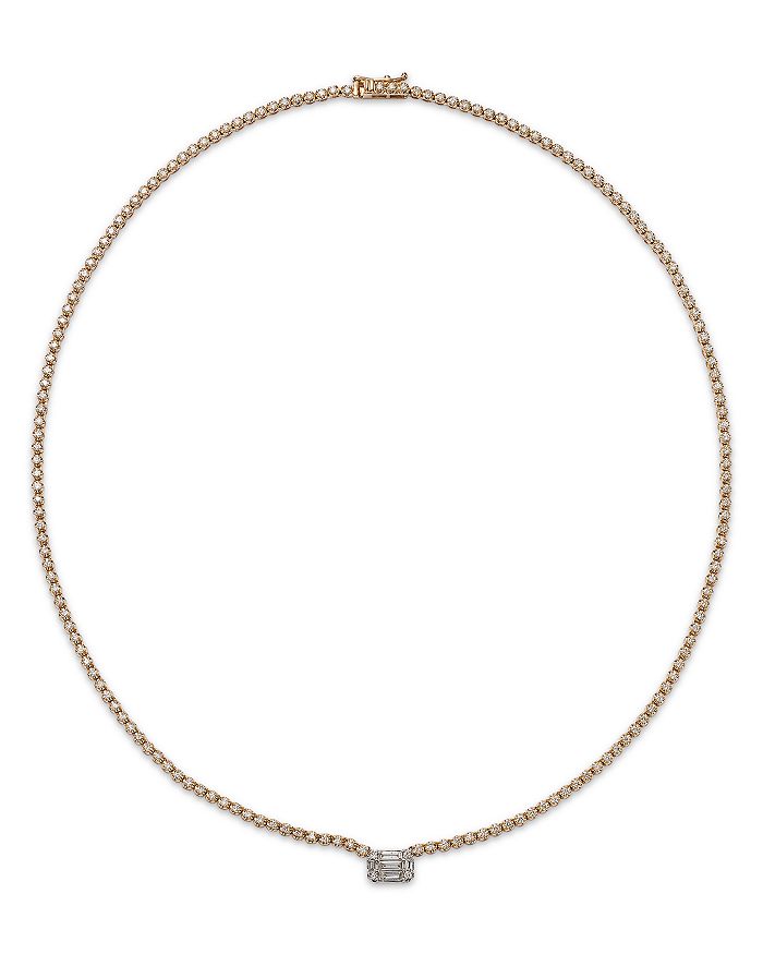 Bloomingdale's - Diamond Multi Cut Mosaic Necklace in 14K Yellow and White Gold, 2.30 ct. t.w. - 100% Exclusive