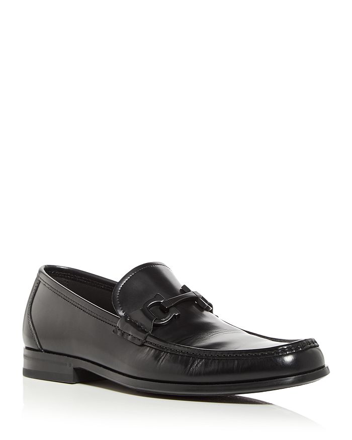 Salvatore Ferragamo Men's Black Leather Gancini Loafers, Size 9