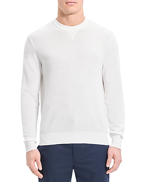 Theory Myhlo Slim Fit Pullover Sweatshirt In Ivory