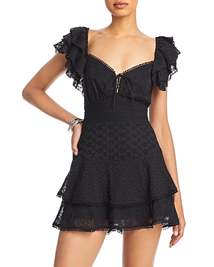 ALICE AND OLIVIA ALICE AND OLIVIA HARTFORD SMOCKED EYELET BUSTIER ROMPER