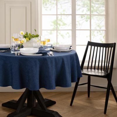 Continental Solid Texture Water and Stain Resistant Round Tablecloth, 90"