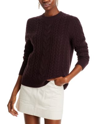 C By Bloomingdale's Cashmere Cable Knit Crewneck Cashmere Sweater