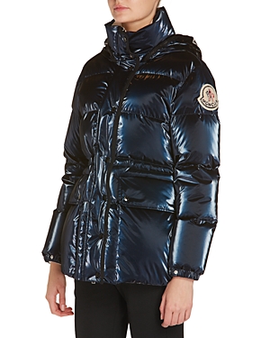 Shop Moncler Herault Hooded Down Puffer Jacket In Navy